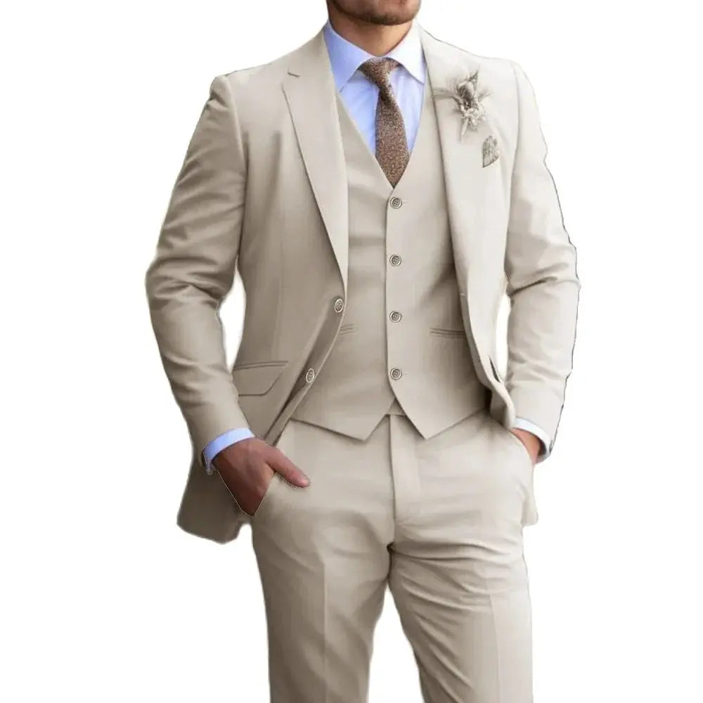 3-piece Classic men's slim-fit suit Vest Pants suit