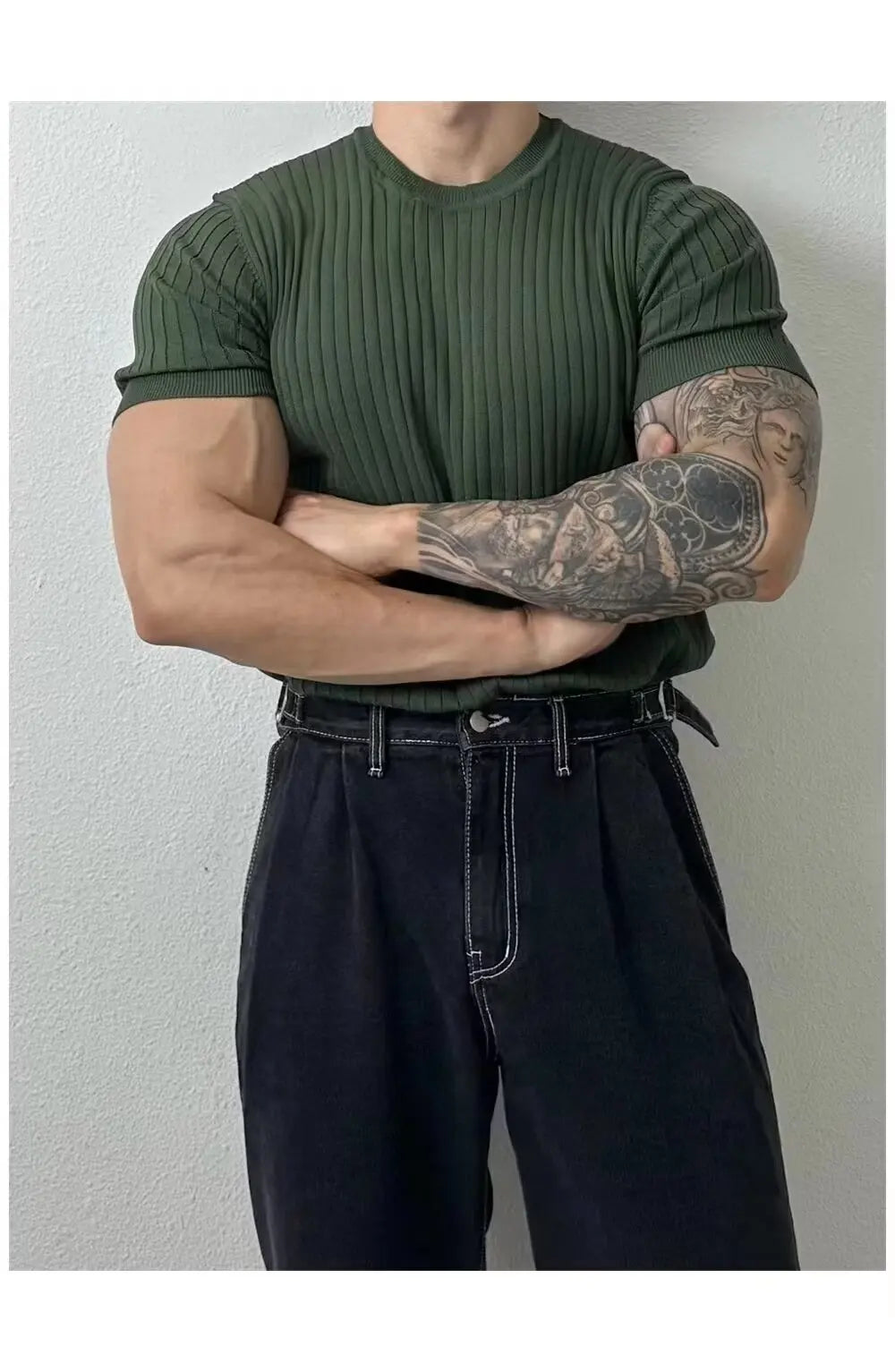 Men Quick-Drying Elastic Short Sleeve Gym T-Shirts