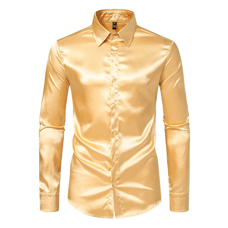 Silk Smooth Satin Tuxedo Shirt