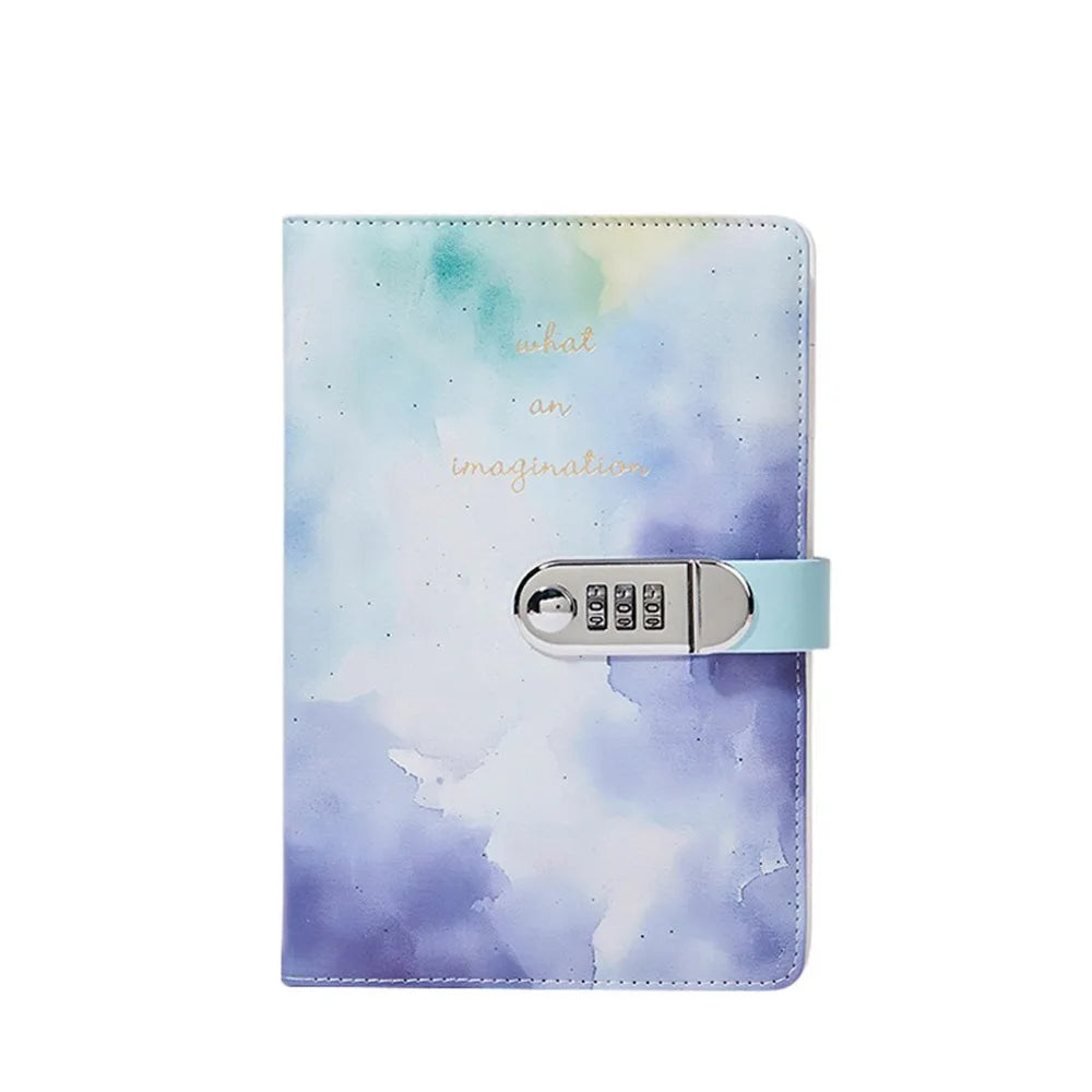 240 Pages A5 Journal Notebook Thickened Protecting Secrets Password Book with Lock PU Leather Waterproof Student Notepad Gifts