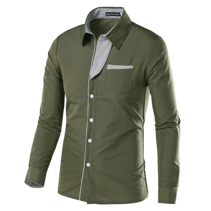 Long Sleeved Slim Fit Striped Shirts