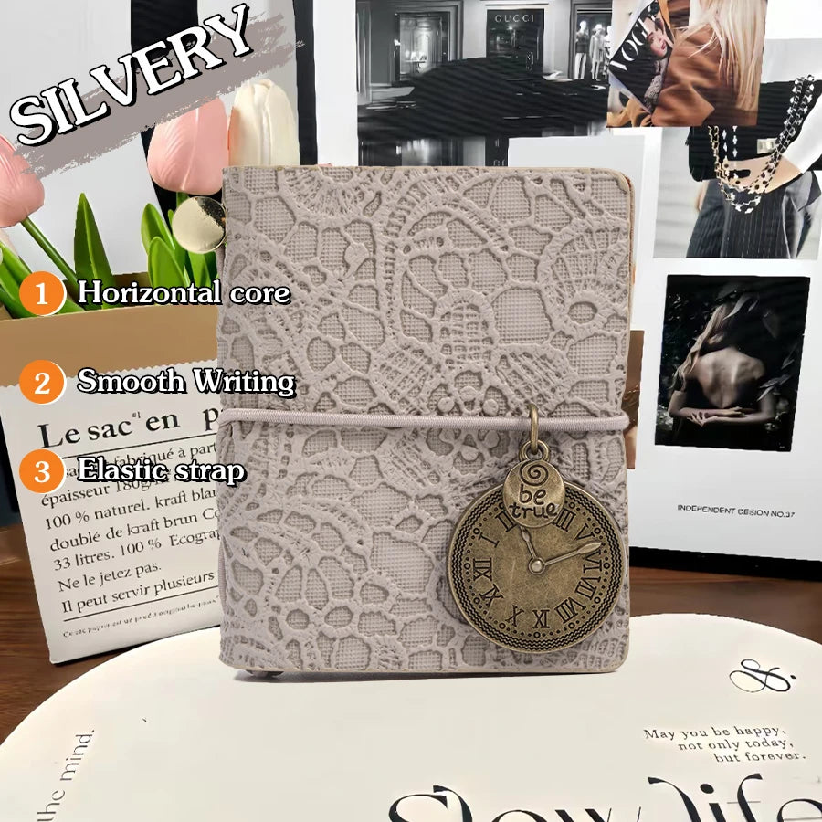 Mini notebook Traveler's manual Retro Leather style book Applicable to hang Decoration Diary book notepad 120 page