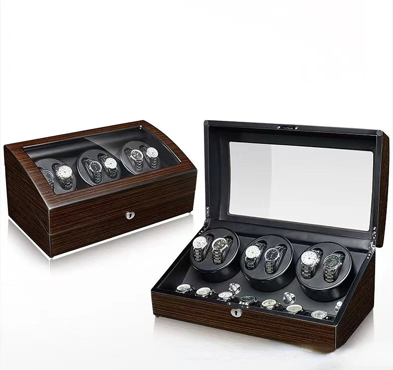 Luxury Fashionable Watches Display Box That Rotatable Watch Winder Box with LED with Lock 13 Slot Watch Box 7+6 Watch Winder Box
