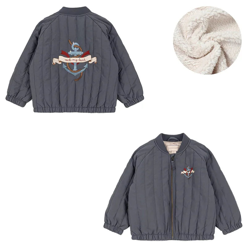 Children's coats embroidered sequined thickened wool jacket