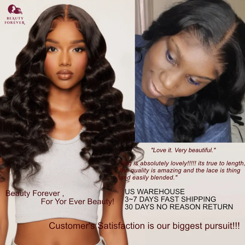 Beautyforever 13x4 Elastic Drawstring Glueless Wig Human Hair 3D Body Wave Bye Bye Knots Wear and Go Glueless Lace Front Wig