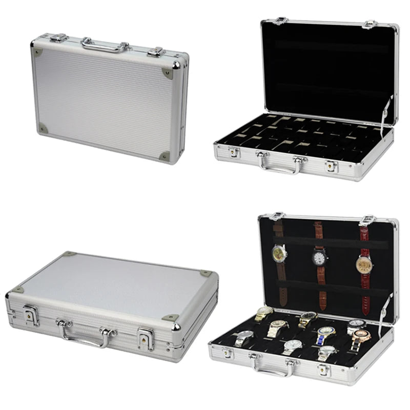 Girds Luxury Premium Quality Watch Box Aluminum Alloy Produc Pattern Storage Clock Box Collection Display Gift Boxes