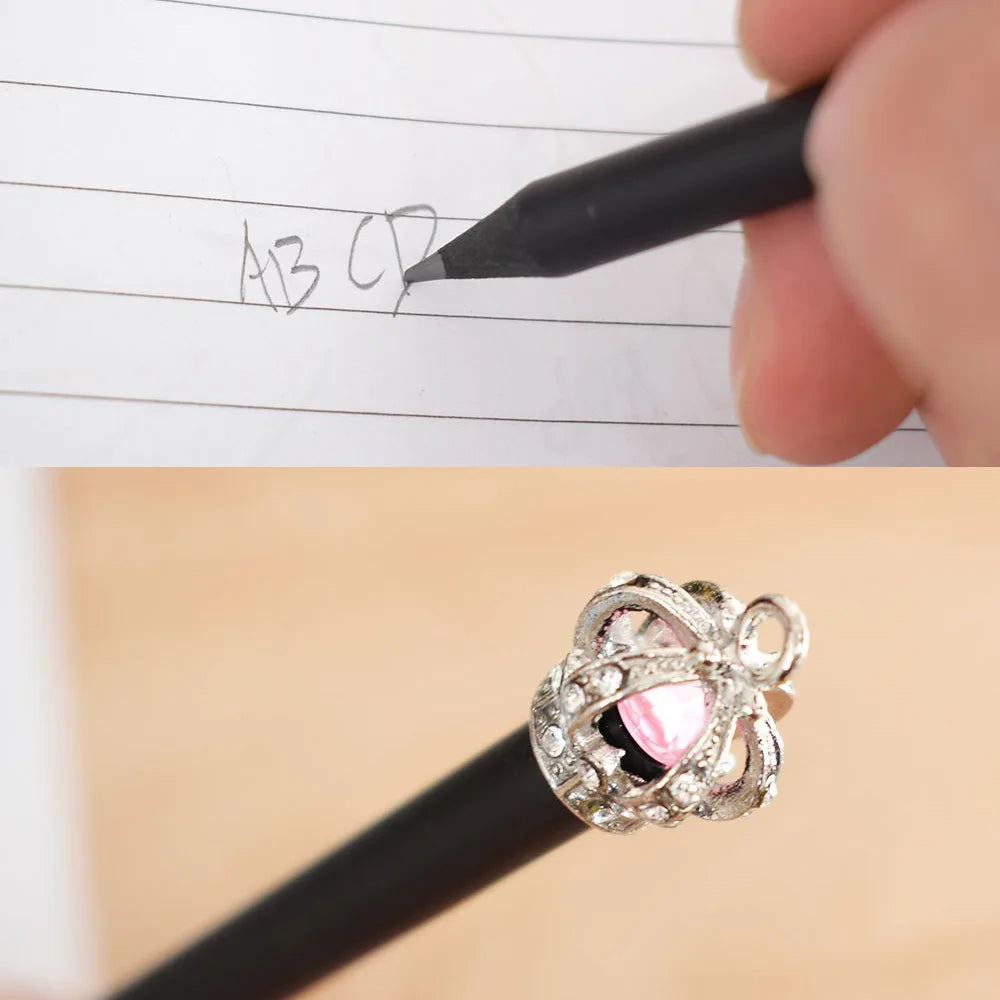 Pencil Crown Diamond Color Pencil Stationery Items Drawing Supplies Cute Pencils For School Basswood Office School