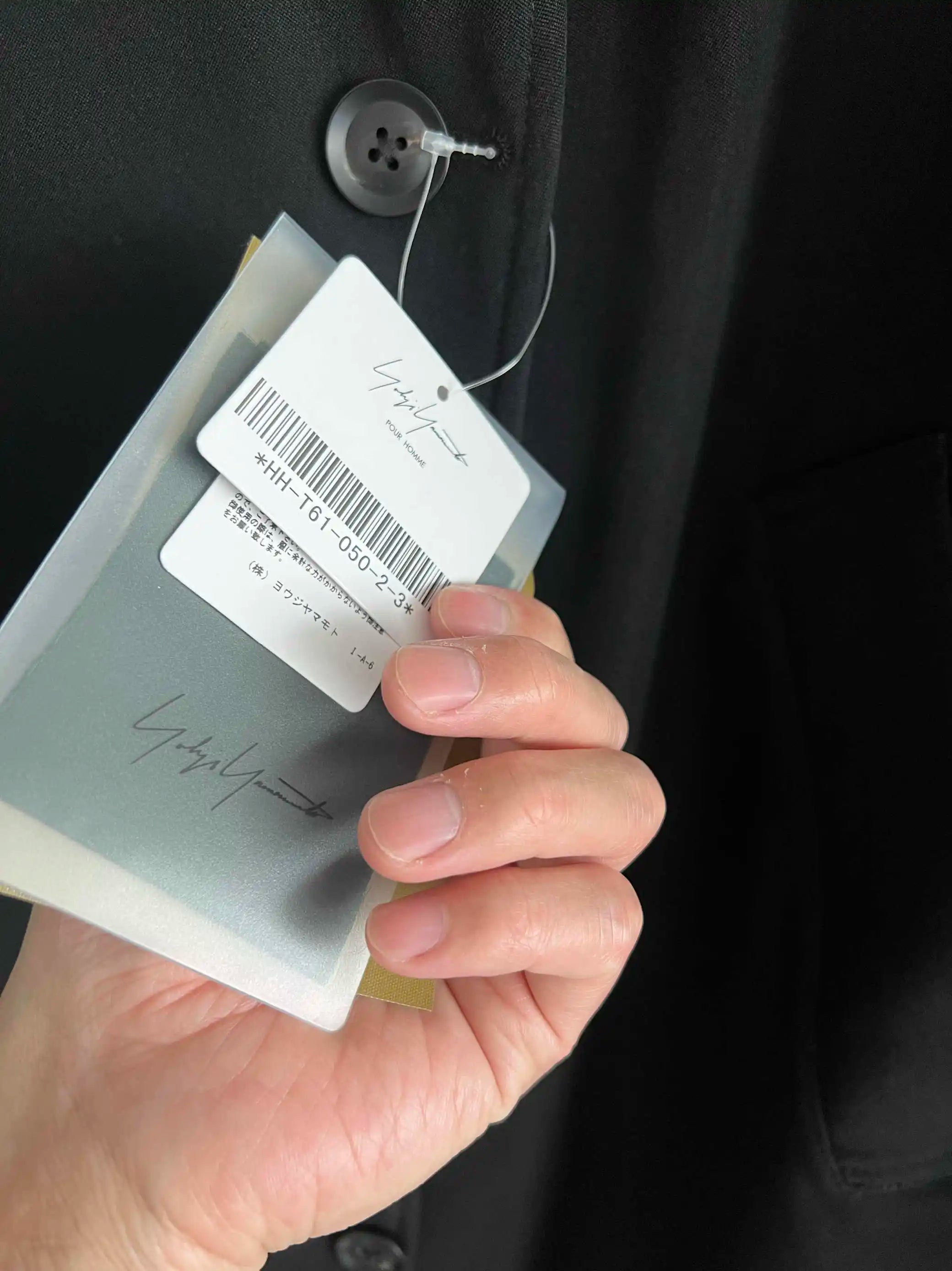 TOP-YAMAMOTO original design black wool coat