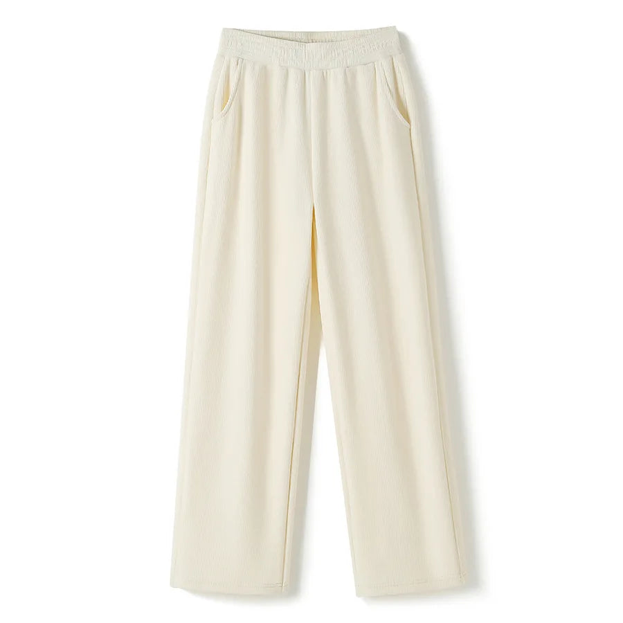 Wide-leg High Waist Draping Trousers