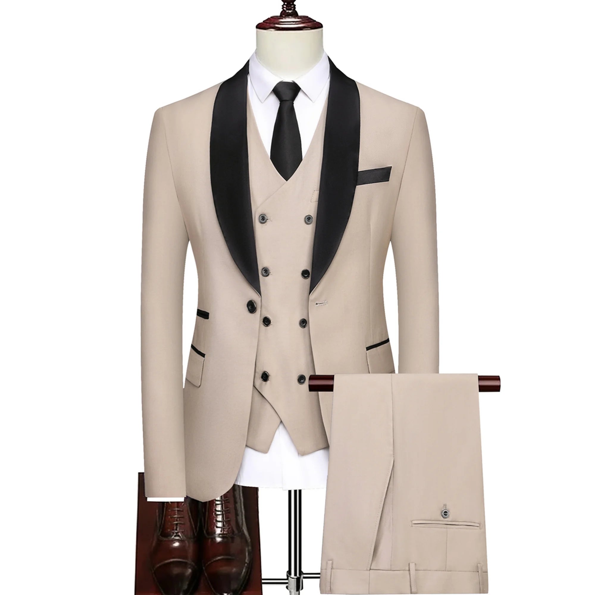 Men's three-piece suit Jacket Vest and trousers Dinner wedding tuxedo Slim-fit formal business suit
