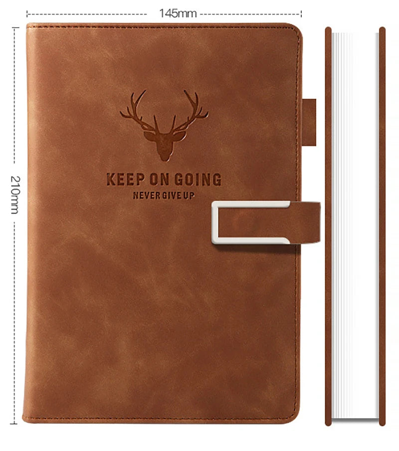 A5 Thick Notebook Journal PU Hard Cover Diary Notepad European Style Student Sketchbook Stationery Office Work Planner Note Book