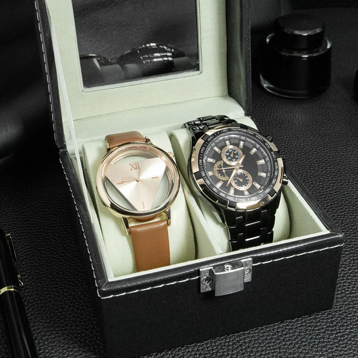 Watch Boxes 2/3/4/5/6/8/10/12 Girds Cases Storage Boxes Watch Organizer Case PU Leather Watch Display Jewelry Box For Best Gifts