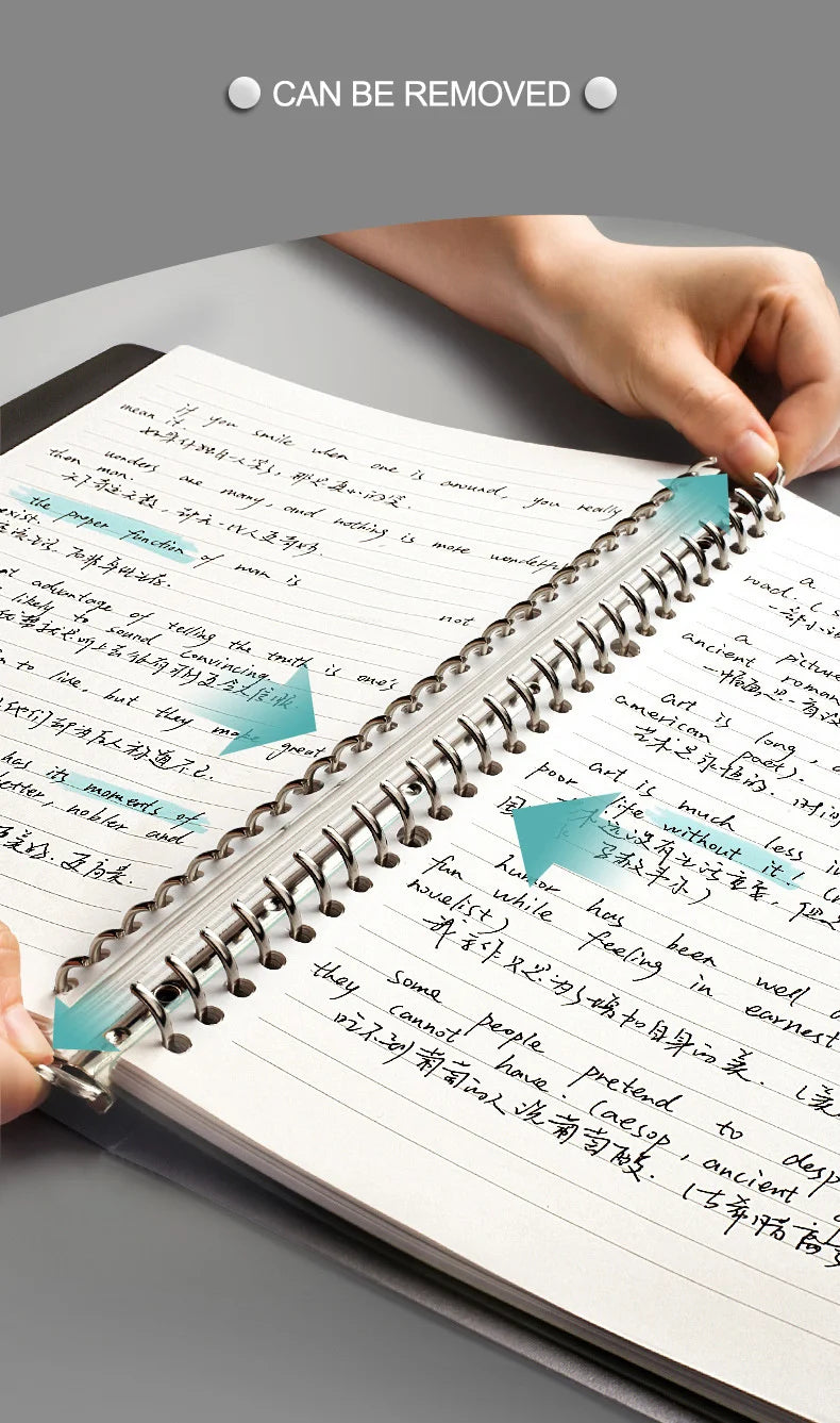 A5/B5/A4 Transparent Loose Leaf Binder Notebook Diary Inner Core Cover Note Book Journal Planner Office Stationery Supplies