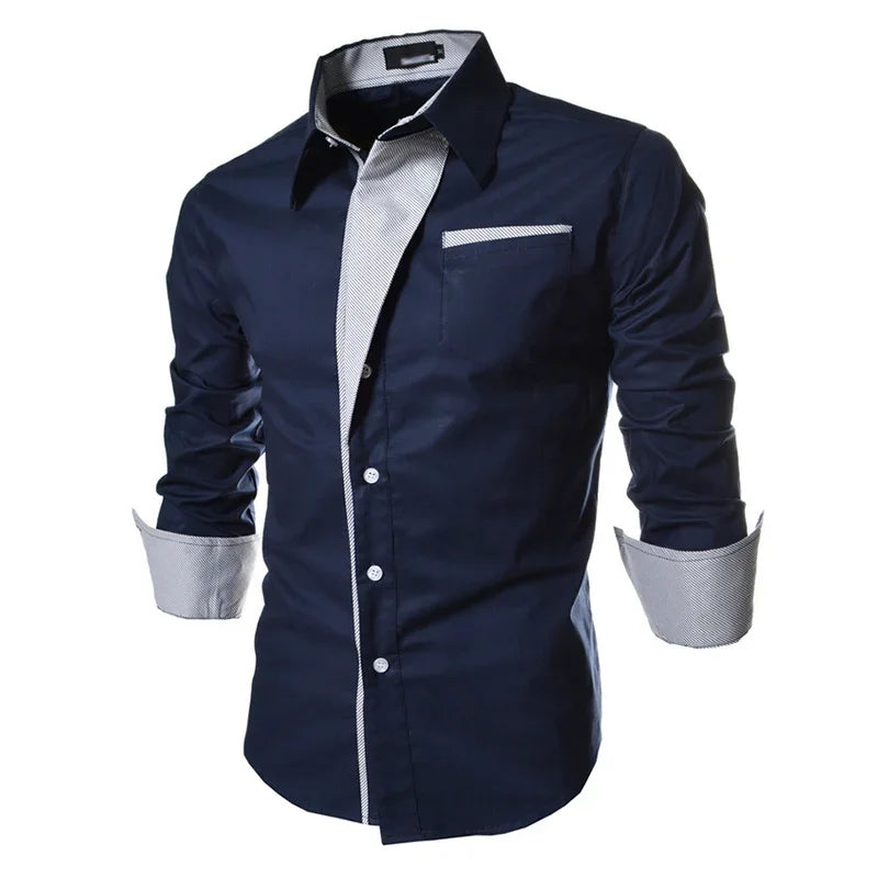 Long Sleeved Slim Fit Striped Shirts