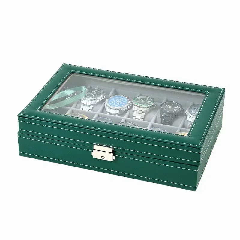 Watch Boxes 2/3/4/5/6/8/10/12 Girds Cases Storage Boxes Watch Organizer Case PU Leather Watch Display Jewelry Box For Best Gifts