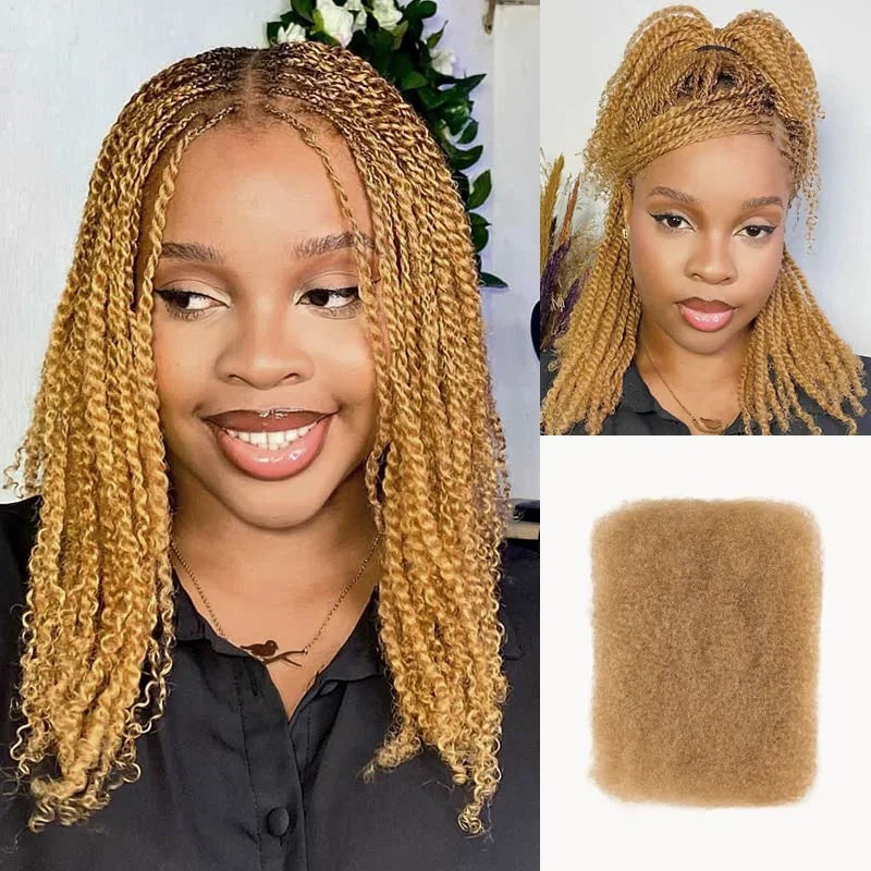 Best Quality QVR Afro Kinky Bulk Hair for Dreadlocks Affordable Sale Top Tight Kinkys for Loc Repair Twist Braiding 1 Pack 50g