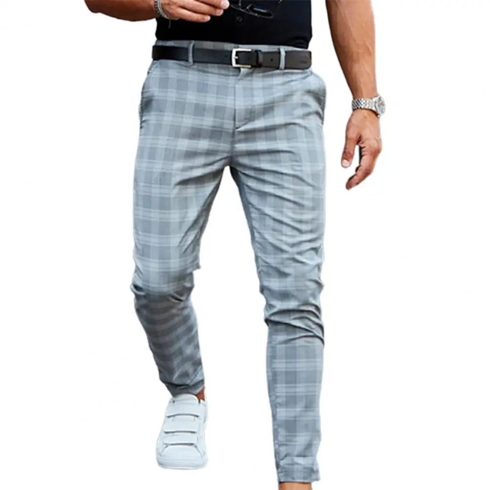 Checkered Pattern Men Trousers