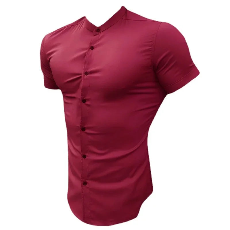 Plain Slim Fit Short Sleeve Casual Dry T-Shirts