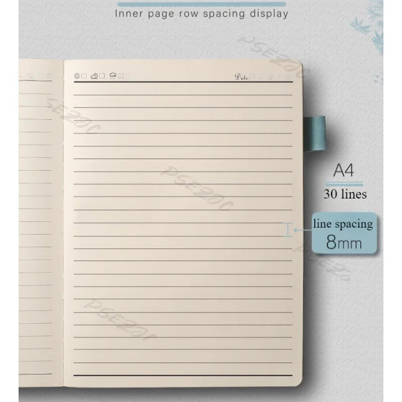 A4 Notebook Ultra-thick Thickened Notepad Business Soft Leather Work Meeting Record Book Office Diary Sketchbook Students Cute