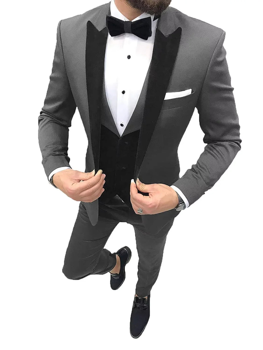 Slim Fit Men's 3 Pieces Suit Wedding Dinner Groom Tuxedo Suits for Men Jacket Waistcoat & Trousers Business Men Suits Sets