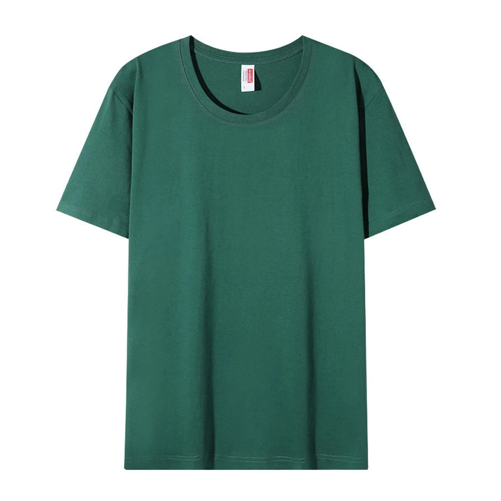 Plain Round Neck Cotton T-shirt Unisex