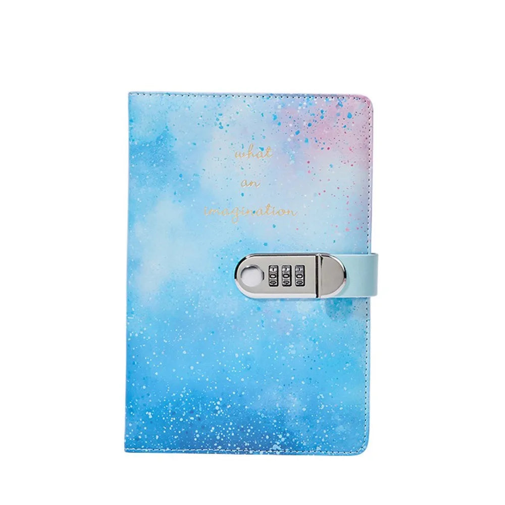 240 Pages A5 Journal Notebook Thickened Protecting Secrets Password Book with Lock PU Leather Waterproof Student Notepad Gifts