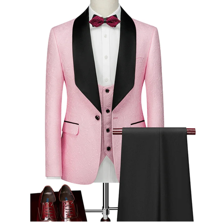 Tuxedos Shawl Satin Lapel ( Jacket+Pants+Vest+Tie) C691