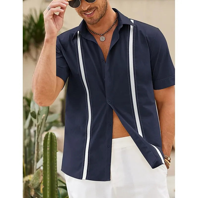 Guayabera Shirts Button-Down T-Shirts Colorful Casual Daily Wear