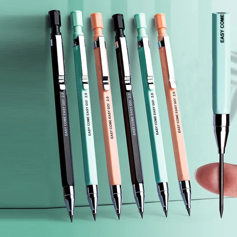 3 Colors 2.0mm Mechanical Pencil Comes with A Pencil Sharpener 2B Lead Core Sketching Painting Writing Stationery Supplies