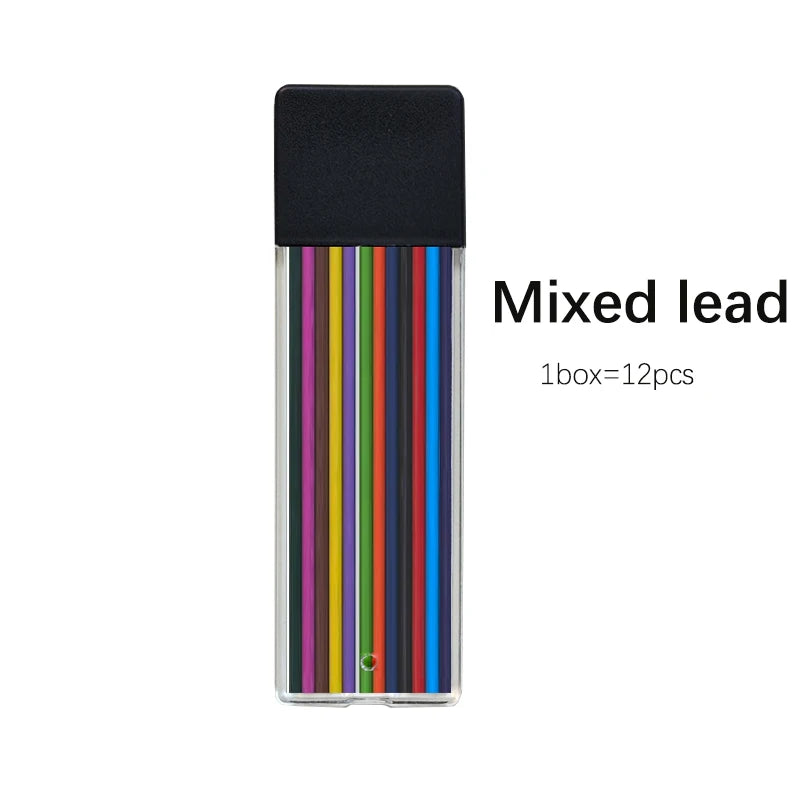 3 Colors 2.0mm Mechanical Pencil Comes with A Pencil Sharpener 2B Lead Core Sketching Painting Writing Stationery Supplies