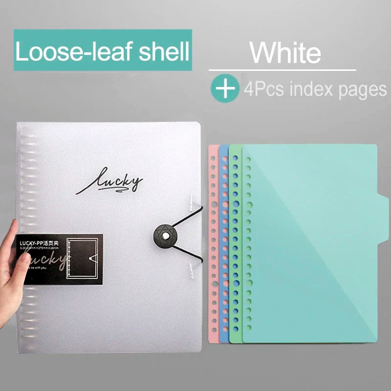 A5/B5/A4 Transparent Loose Leaf Binder Notebook Diary Inner Core Cover Note Book Journal Planner Office Stationery Supplies