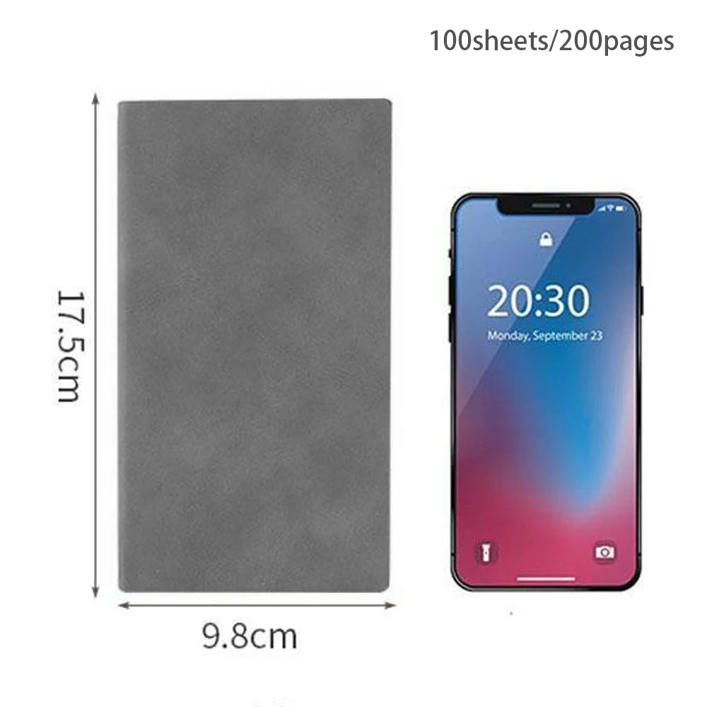 200 Pages A6 Notebook College Student Notepad Office High-end Pu Leather Work Conference Record Book Horizontal/Blank/Grid
