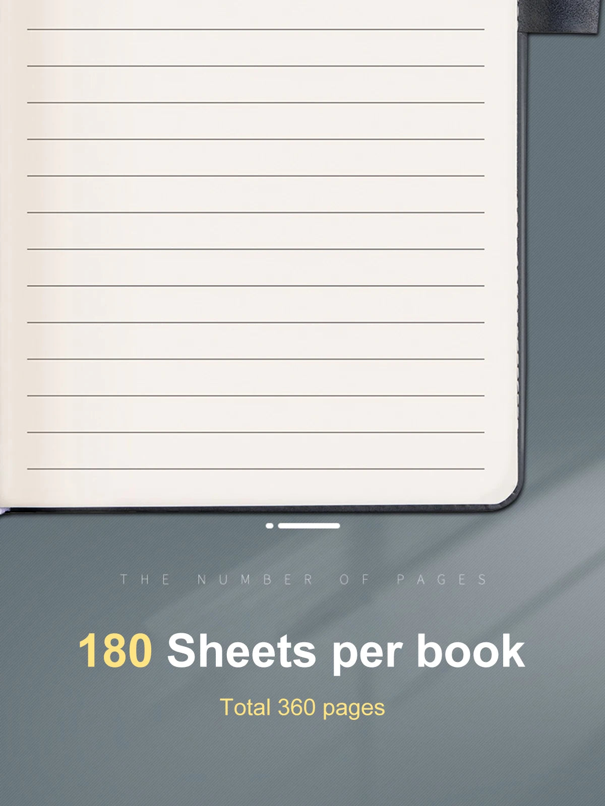 A5 Notebook Student Planning Efficiency Book Business Office Work Conference Notepad 360 Pages 100GSM Font Leather Cover