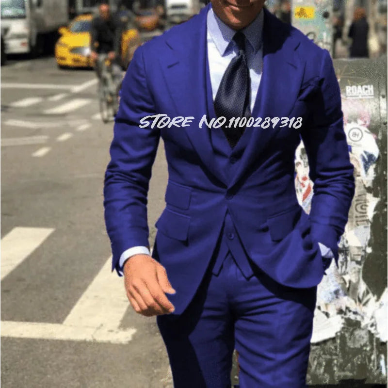 Classy 3 Pieces Tuxedos Slim Fit Costume Homme(Jacket+Vest+Pants)