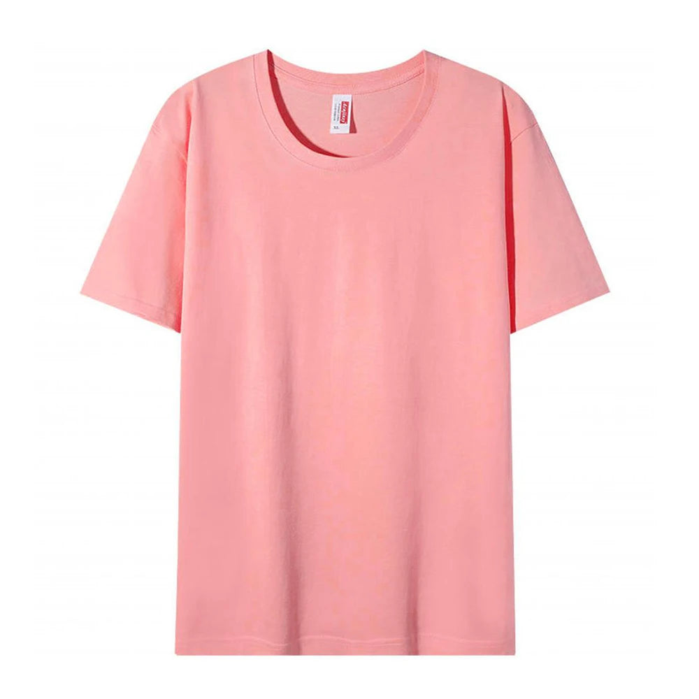 Plain Round Neck Cotton T-shirt Unisex