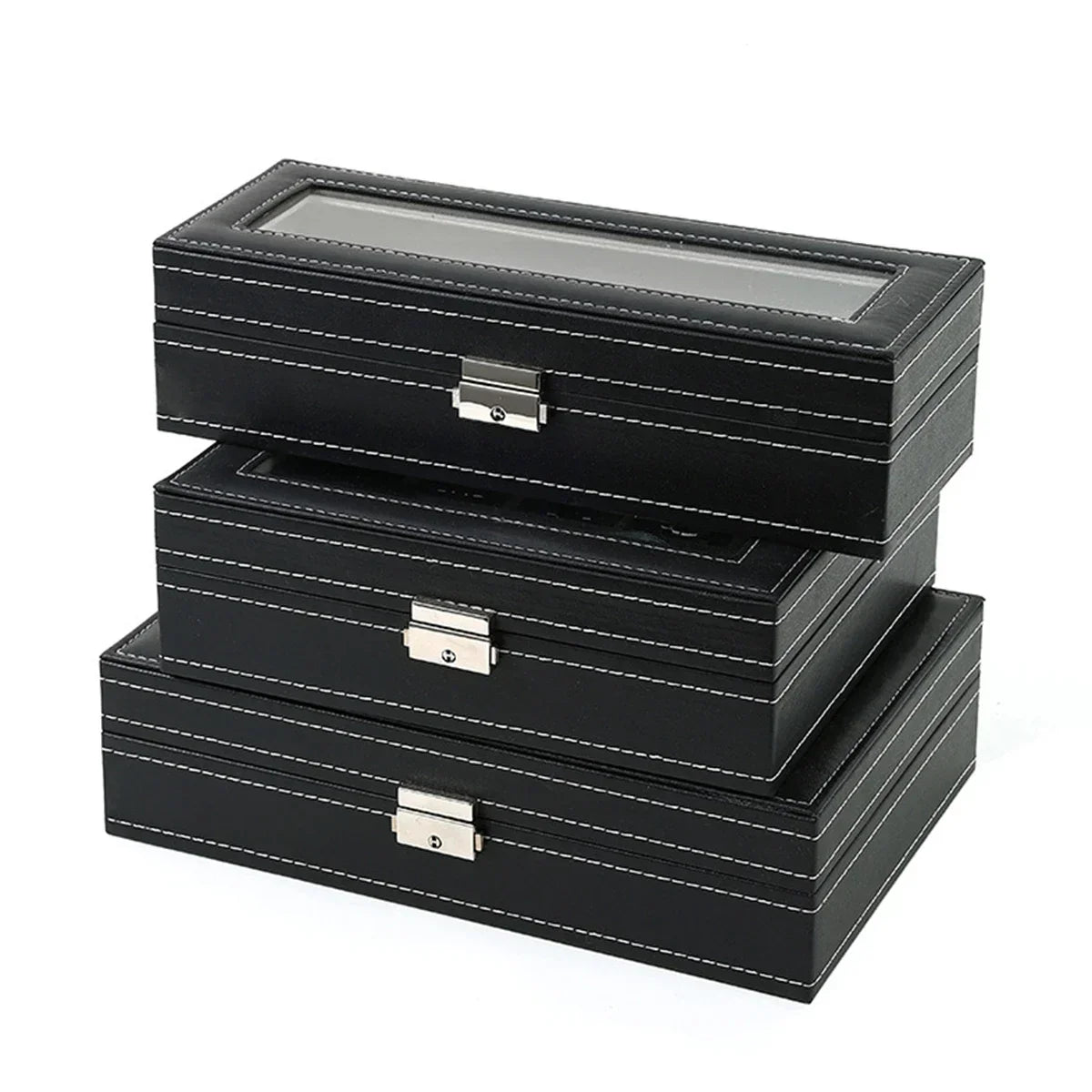Watch Boxes 2/3/4/5/6/8/10/12 Girds Cases Storage Boxes Watch Organizer Case PU Leather Watch Display Jewelry Box For Best Gifts