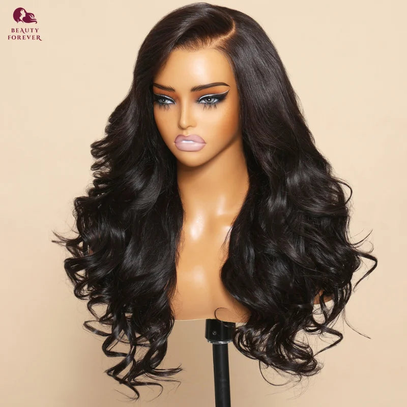 Beautyforever 13x4 Elastic Drawstring Glueless Wig Human Hair 3D Body Wave Bye Bye Knots Wear and Go Glueless Lace Front Wig