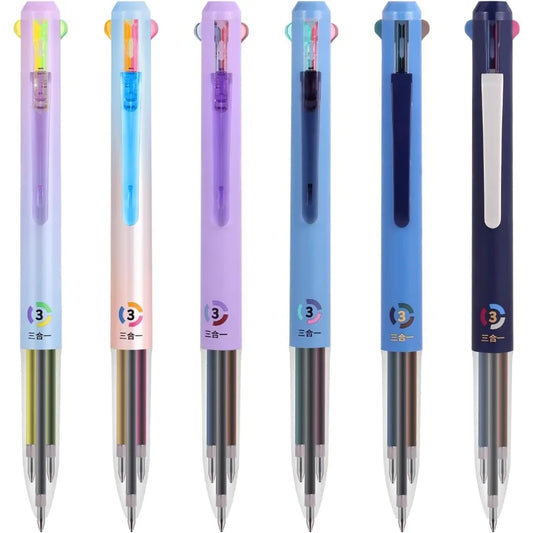 6Pack Multicolor Pens0.5mm 3in1 Multicolor Gel Ink Pen 18 Colors Retractable Gel Ink Pens for Office School Supplies