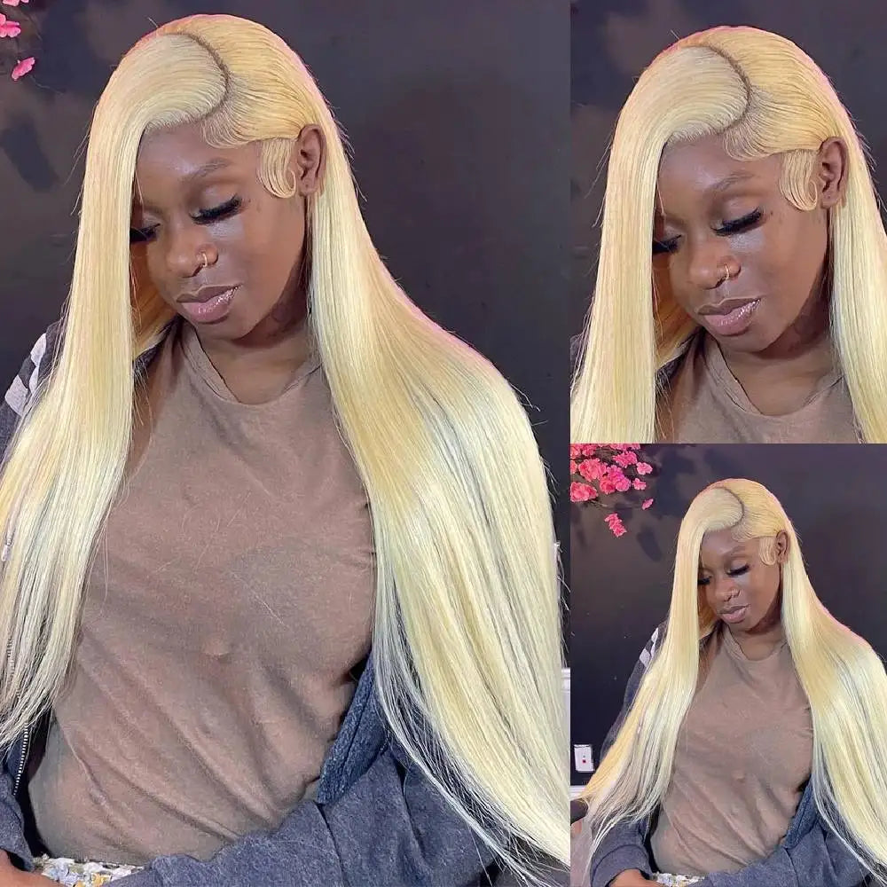 613 HD Lace Frontal Wig 13x4 13x6 360 Full Lace Transparent Honey Blonde Brazilian Straight Lace Front Human Hair Wigs for Women