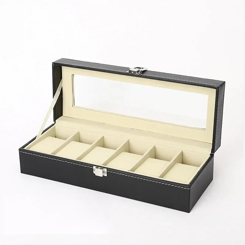 Watch Boxes 2/3/4/5/6/8/10/12 Girds Cases Storage Boxes Watch Organizer Case PU Leather Watch Display Jewelry Box For Best Gifts