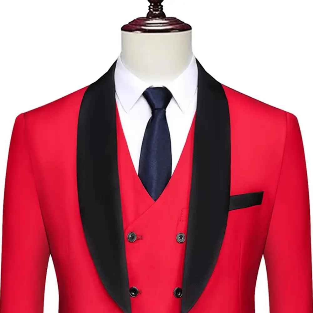 Men's three-piece suit Jacket Vest and trousers Dinner wedding tuxedo Slim-fit formal business suit
