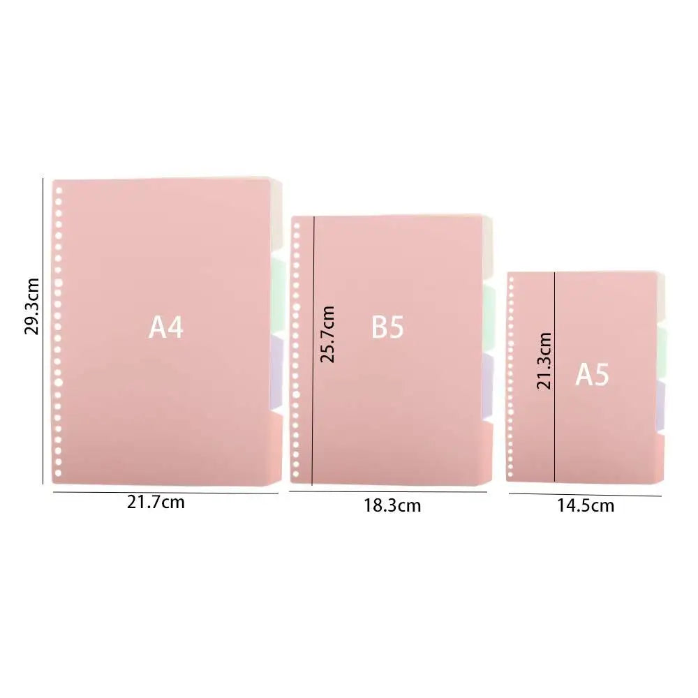 School Coil Book Bookmark B5 A5 A4 Diary Loose-leaf Inner Page Notebook Separator Page Binder Index Page Binder Index Dividers