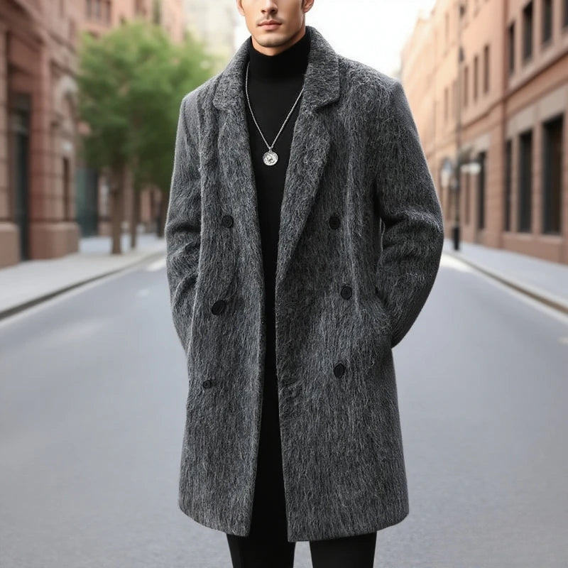 Mid Strength Handsome Double Healed Woolen Coat
