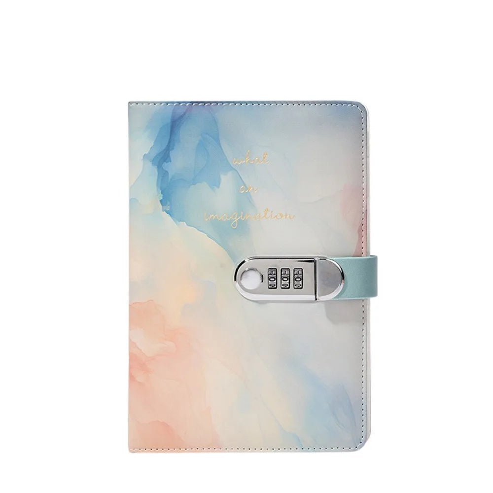 240 Pages A5 Journal Notebook Thickened Protecting Secrets Password Book with Lock PU Leather Waterproof Student Notepad Gifts