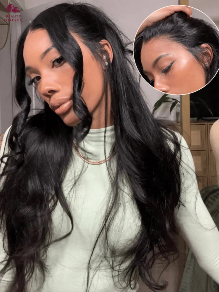 Beautyforever 13x4 Elastic Drawstring Glueless Wig Human Hair 3D Body Wave Bye Bye Knots Wear and Go Glueless Lace Front Wig