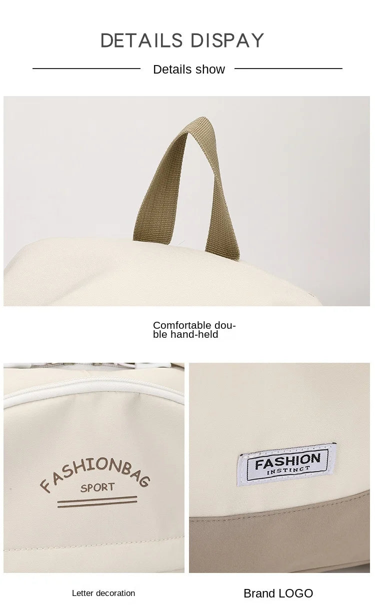 Backpack for Middle School Girls, Ins Style, College, High School, Versatile Color-Block Double