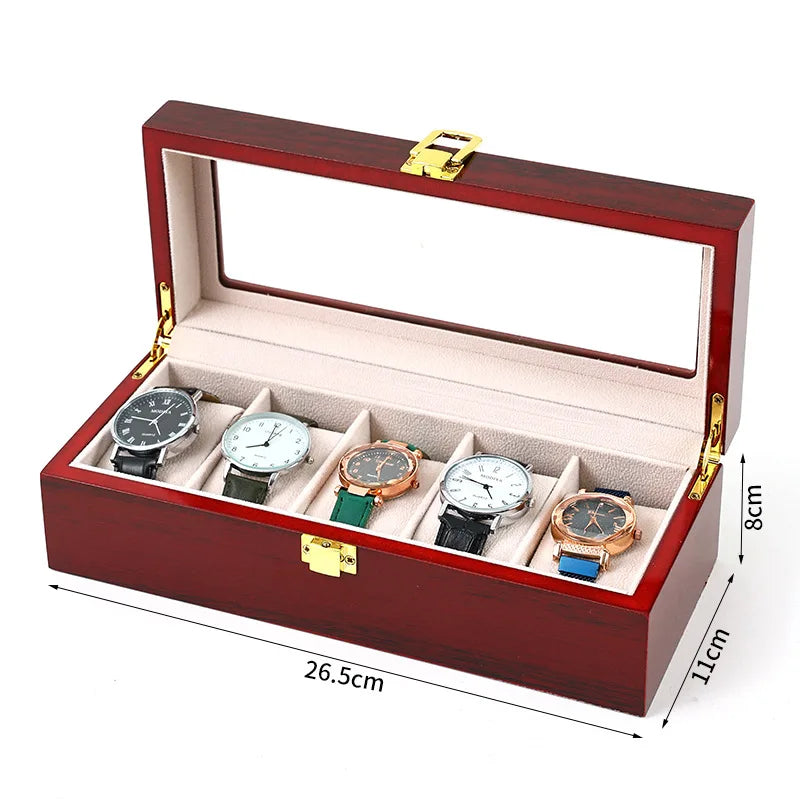 Watch Boxes 2/3/5/6/10/12 Grids Luxury Wooden Watch Organizers  Wood Holder Boxes for Men Women Watches Jewelry Display