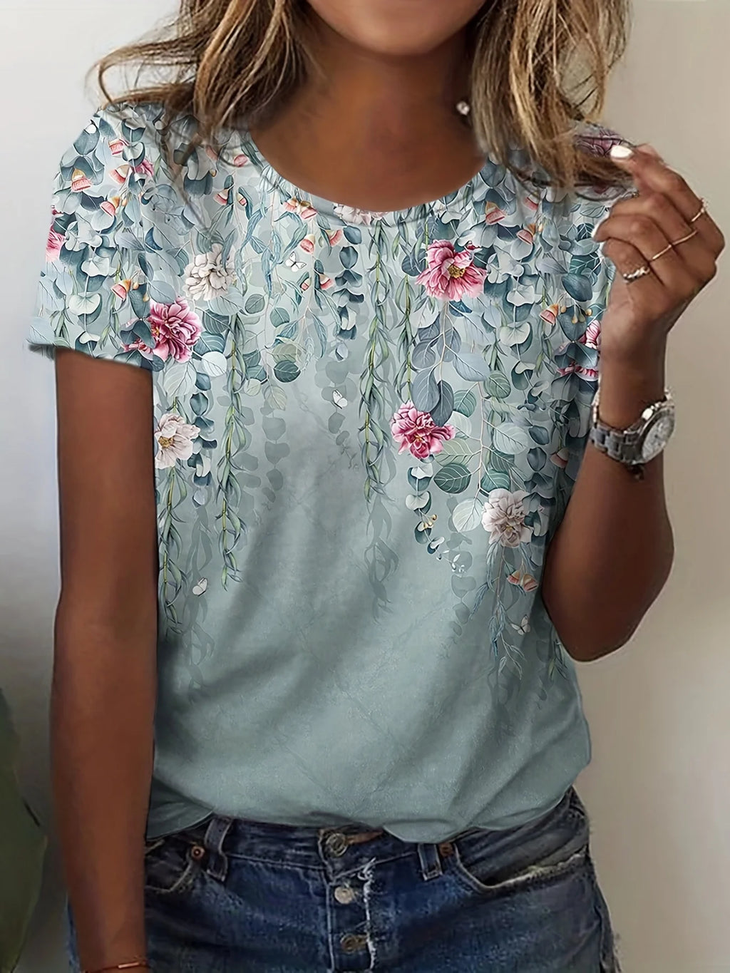 Temperament short-sleeved loose t-shirt