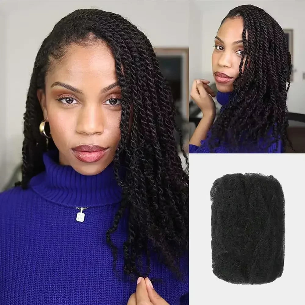 Best Quality QVR Afro Kinky Bulk Hair for Dreadlocks Affordable Sale Top Tight Kinkys for Loc Repair Twist Braiding 1 Pack 50g
