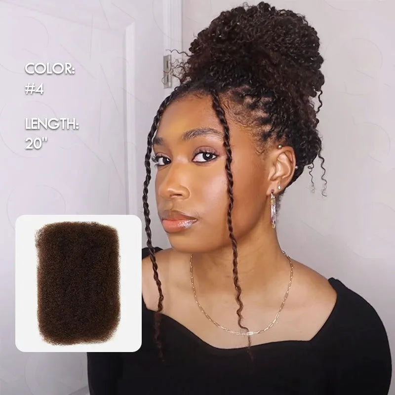 Best Quality QVR Afro Kinky Bulk Hair for Dreadlocks Affordable Sale Top Tight Kinkys for Loc Repair Twist Braiding 1 Pack 50g